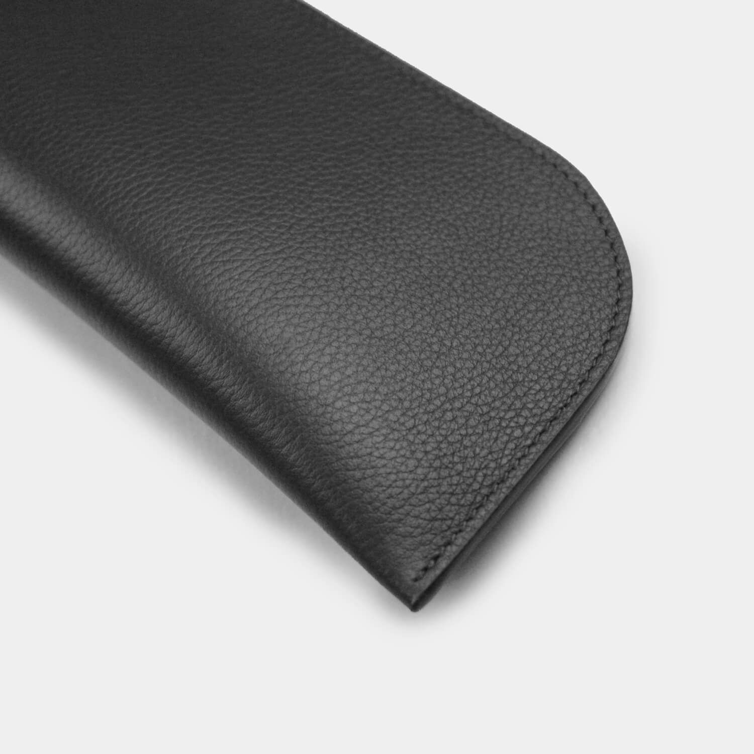 Full grain leather slip glasses case to protect and store glasses and sunglasses, branded with your company logo