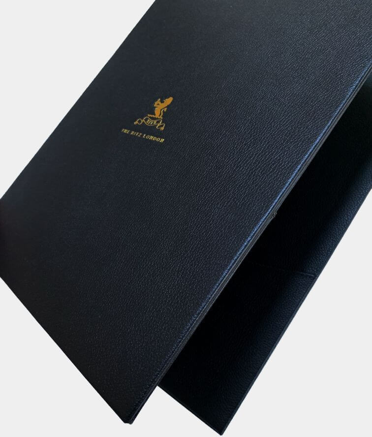 A4 leather folder with a built in pen loop and slip pockets for documents